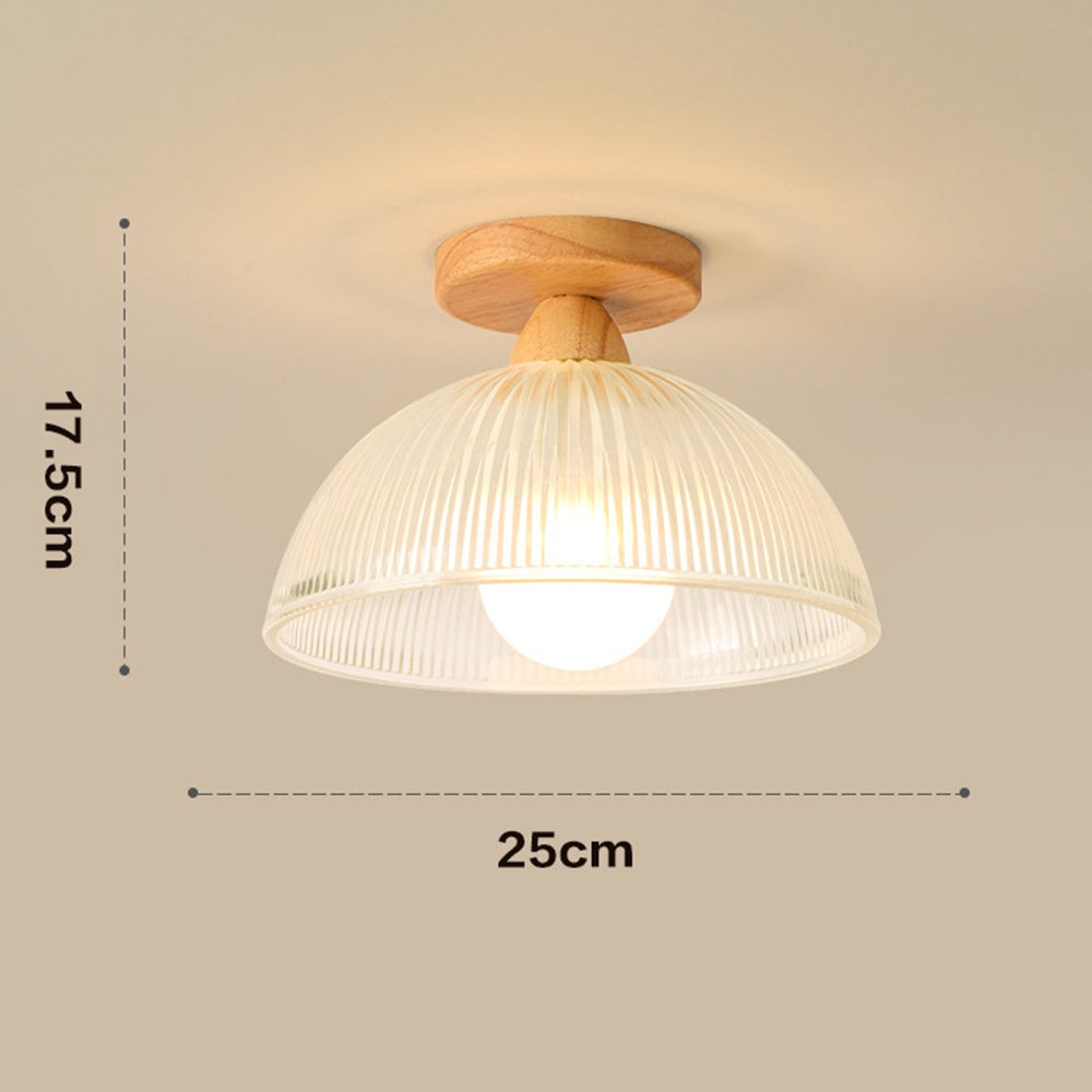 Vintage Solid Wood Glass Ceiling Lamp - Lumpaz
