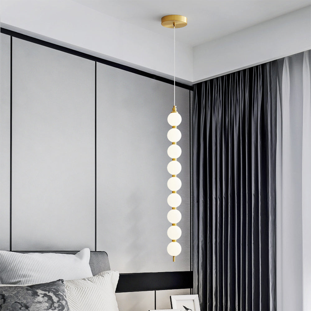 Contemporary LED White Ball Pendant Light - Lumpaz
