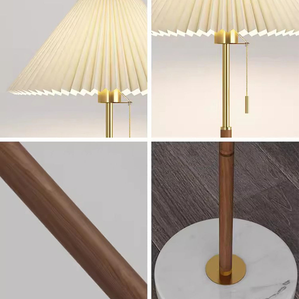 Vintage Pleated Metal Standing Lamp - Lumpaz