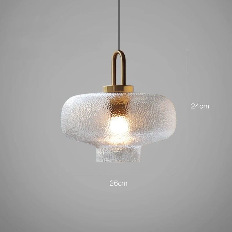 Clear Frosted Glass Pendant Light for Kitchen - Lumpaz
