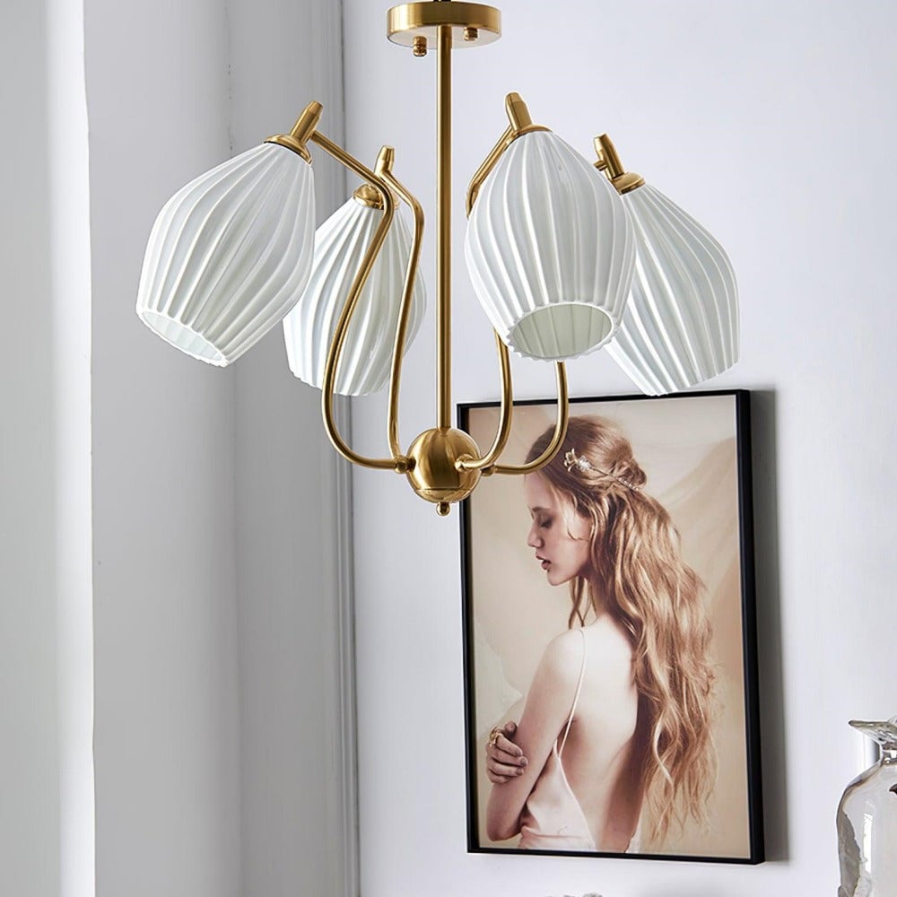 Modern Ceramics Flower shaped Warm Chandelier - Lumpaz