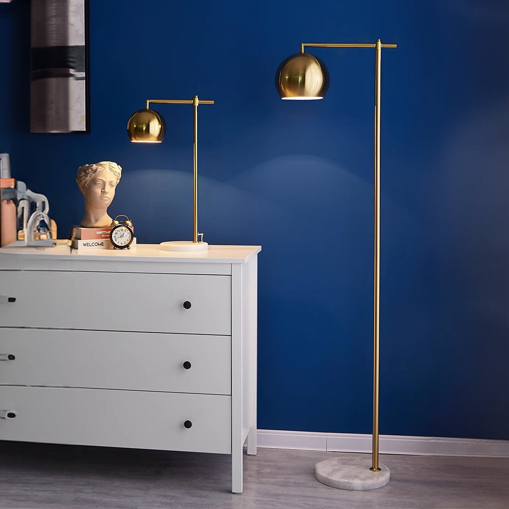 Modern Dome Metal Gold Floor Lamp - Lumpaz