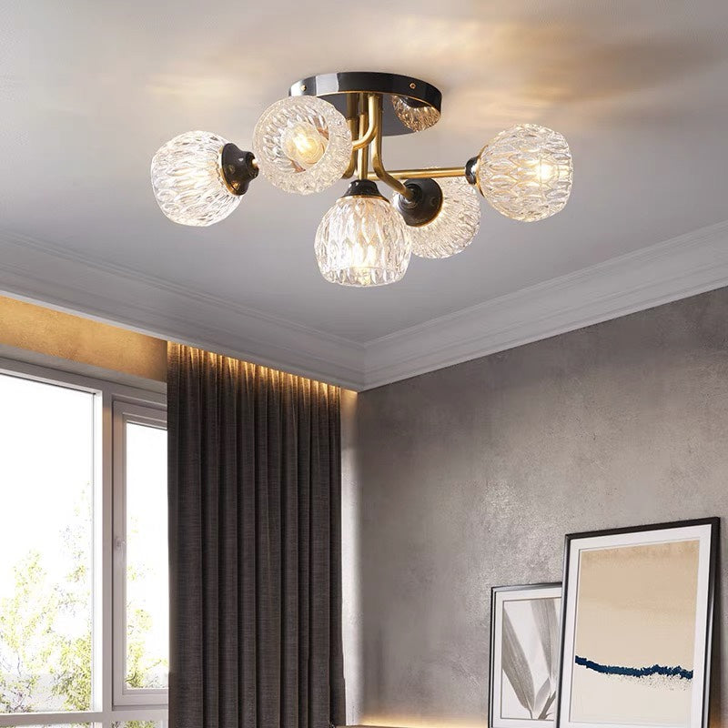 Luxury Copper Semi Flush Ceiling Light - Lumpaz