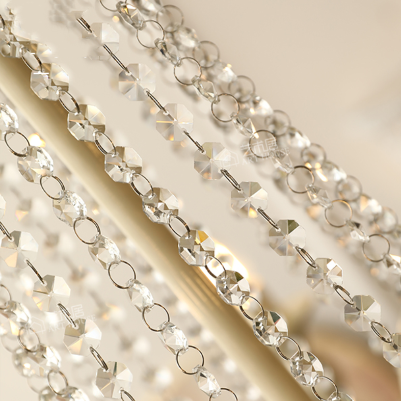 Vintage White Metal & Glass Luxury Chandelier Light - Lumpaz