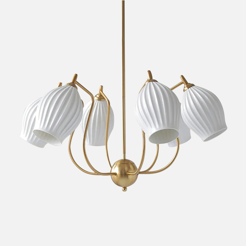 Modern Ceramics Flower shaped Warm Chandelier - Lumpaz