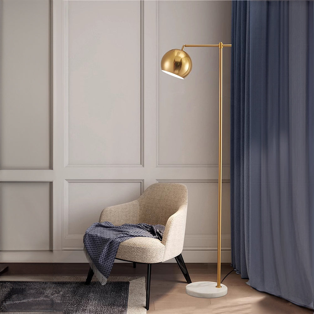 Modern Dome Metal Gold Floor Lamp - Lumpaz