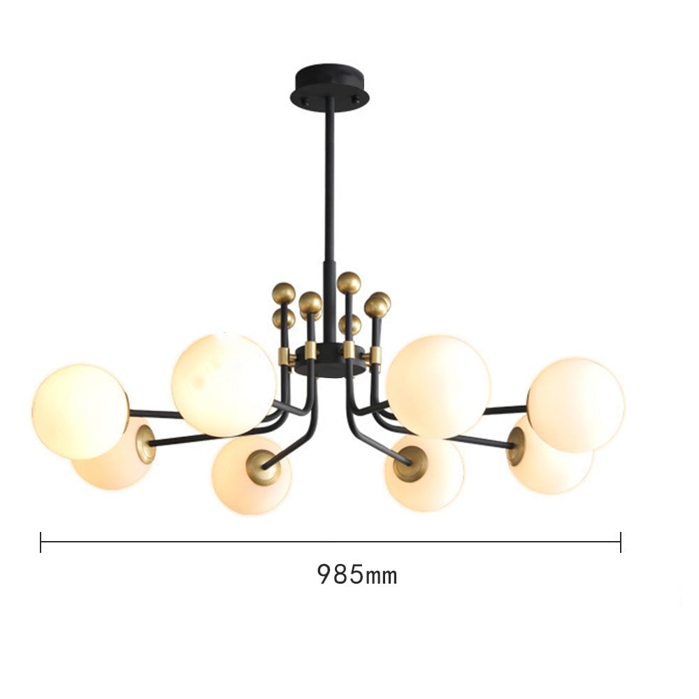 Black Gold Sputnik Chandelier Modern Pendant Light - Lumpaz