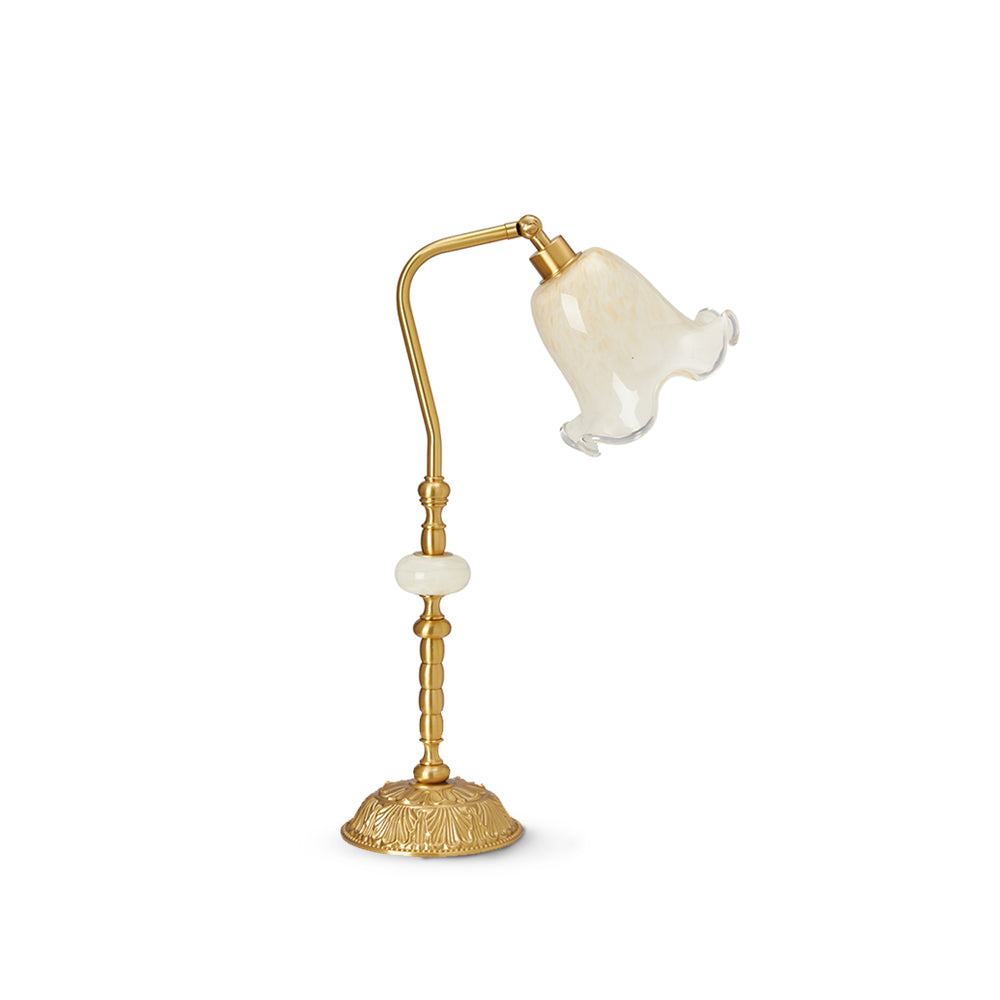 Nouveau Fashion Floral Brass Table Lamp - Lumpaz