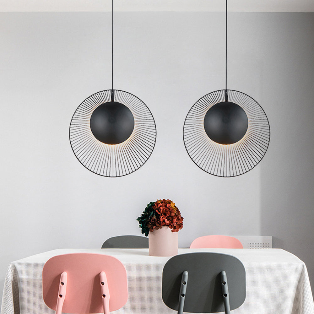 Minimalist Black Metal Pendant Light for Dining Room - Lumpaz