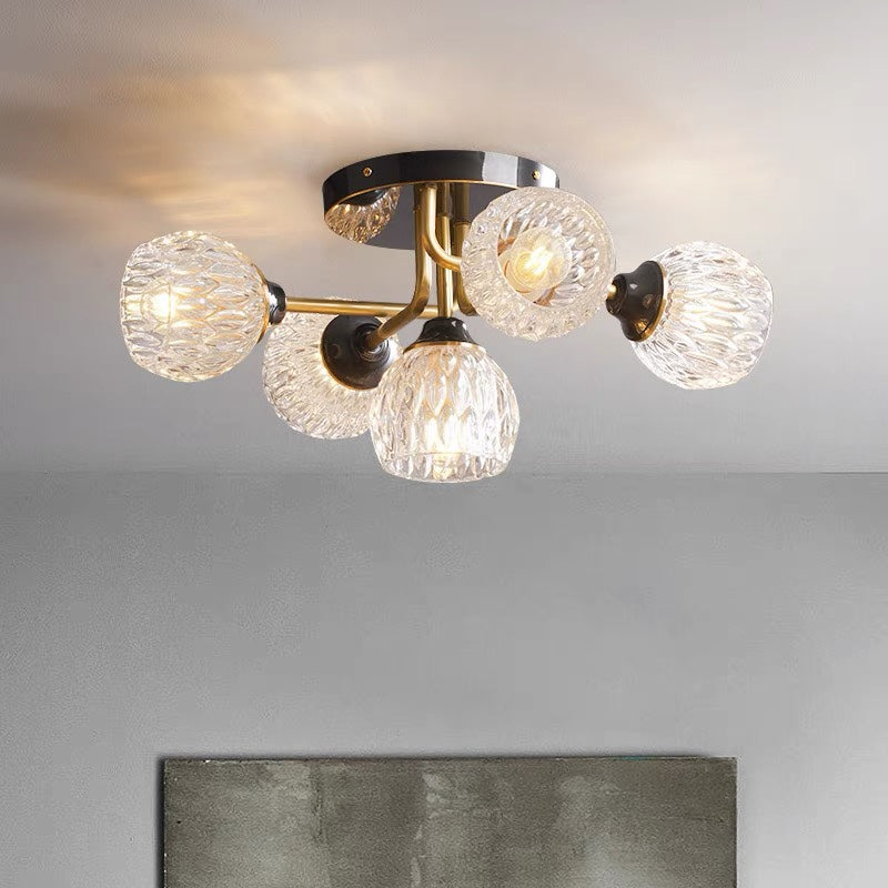 Luxury Copper Semi Flush Ceiling Light - Lumpaz