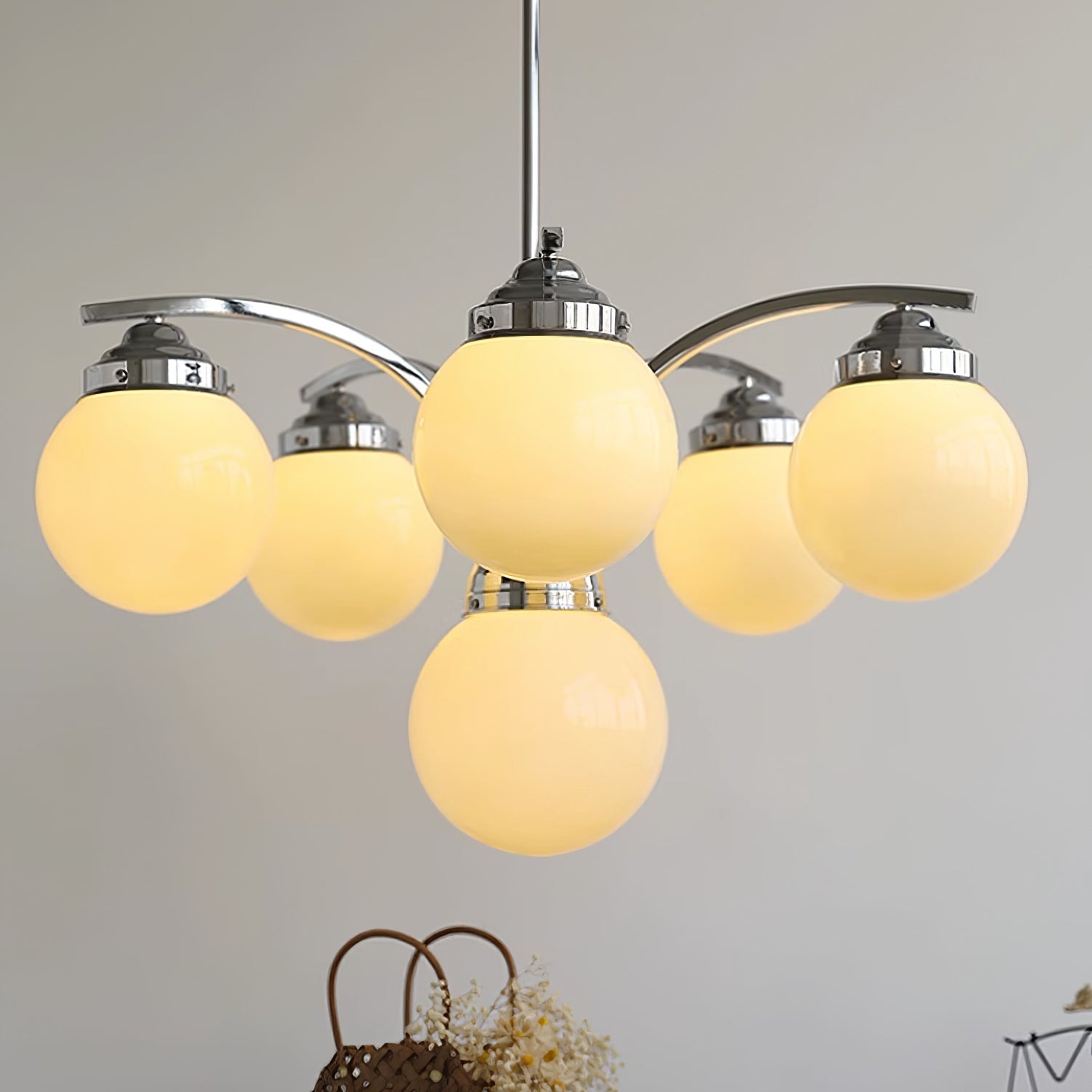 Retro Salamanca Round Glass Chandelier Lights - Lumpaz
