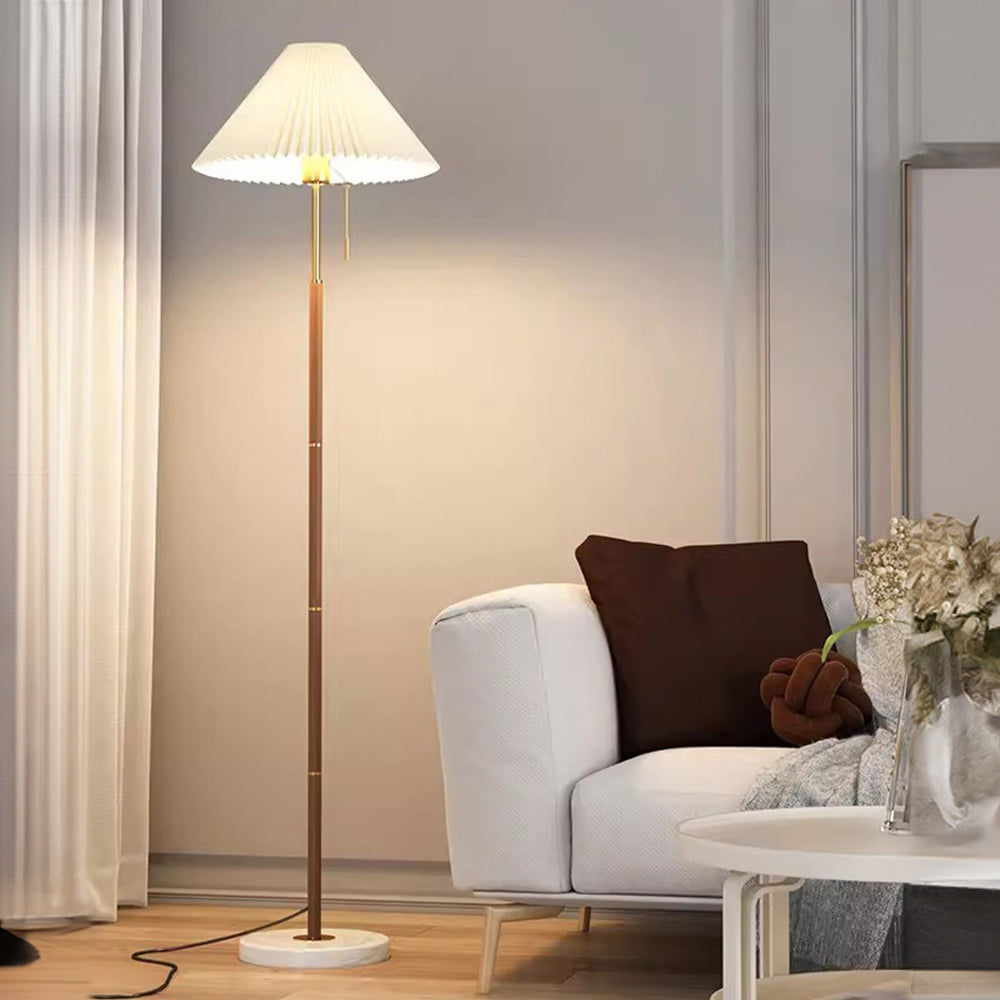 Vintage Pleated Metal Standing Lamp - Lumpaz