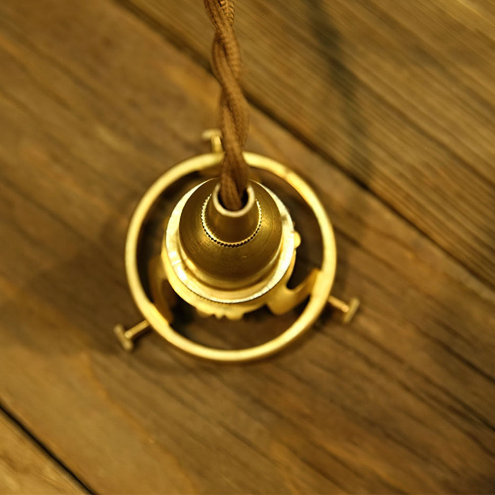 Vintage Single Head Retro Amber Glass Pendant Light - Lumpaz