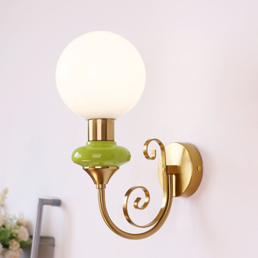 French Retro Glass 1-Light Wall Sconce - Lumpaz