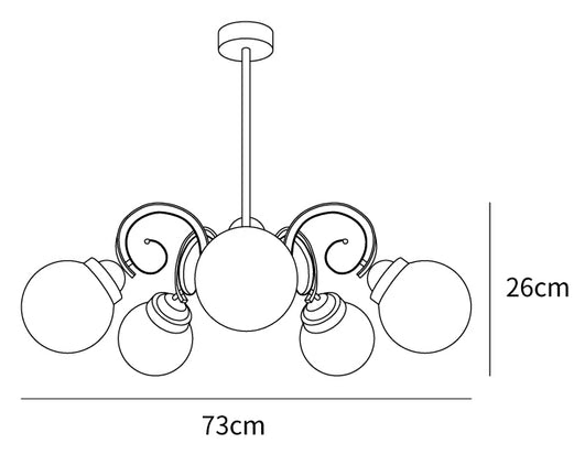 Vintage Kotter Cream Glass Chandelier - Lumpaz