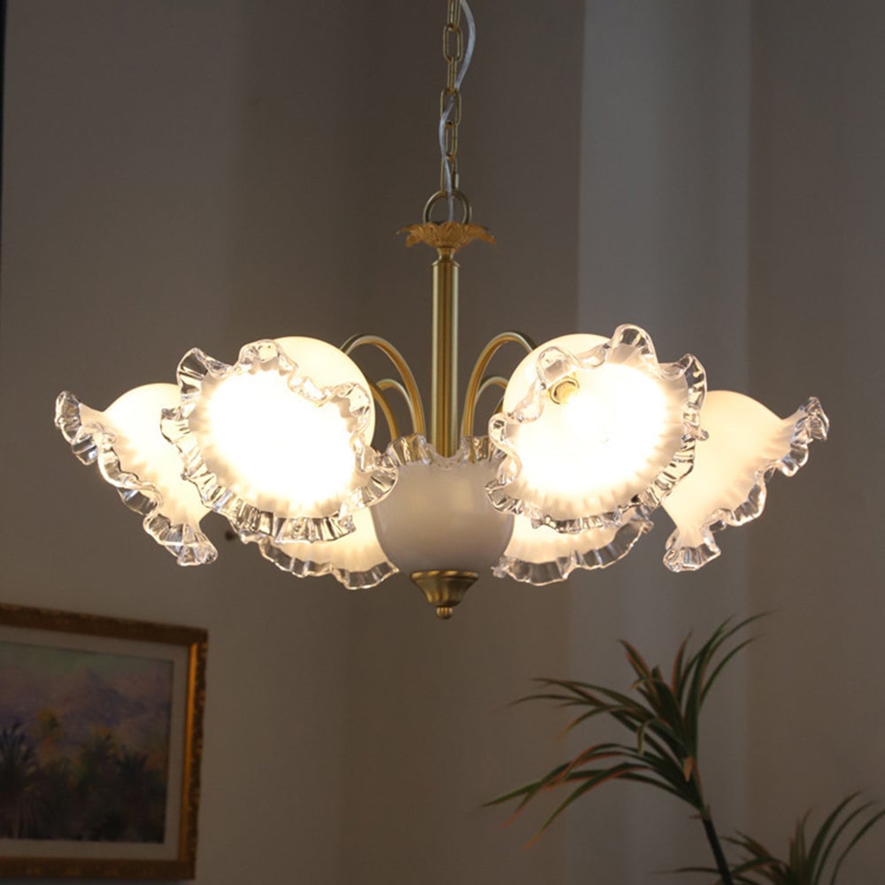 Large Flower Shape Copper Ceiling Chandelier - Lumpaz