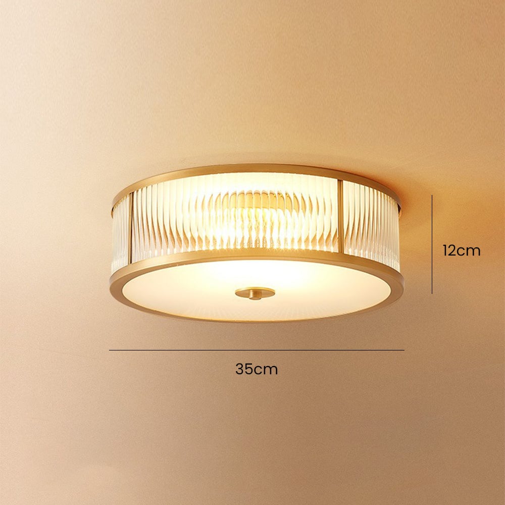 Vintage Round Simple Brass Ceiling Lamps - Lumpaz