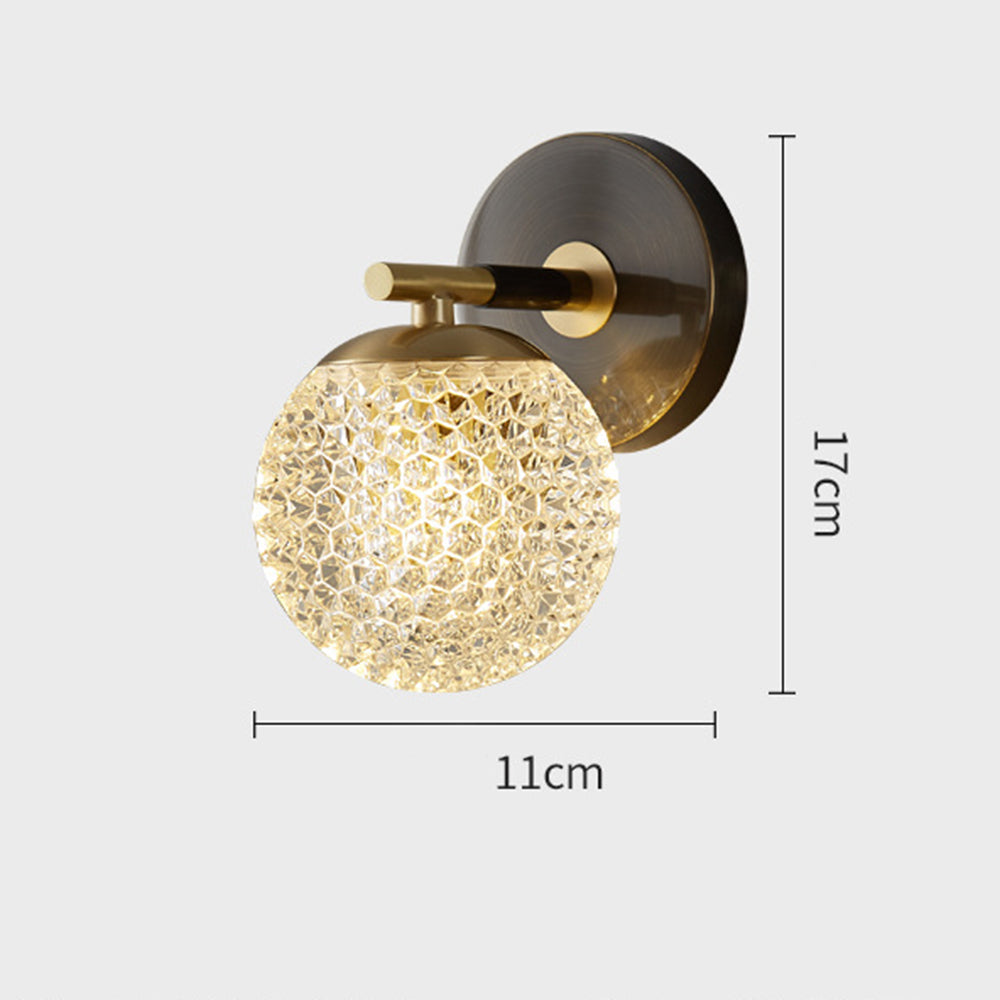 Luxury Copper Ball 1-Light Wall Sconce - Lumpaz