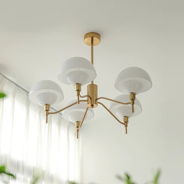 French White Cream Mushroom Chandelier - Lumpaz