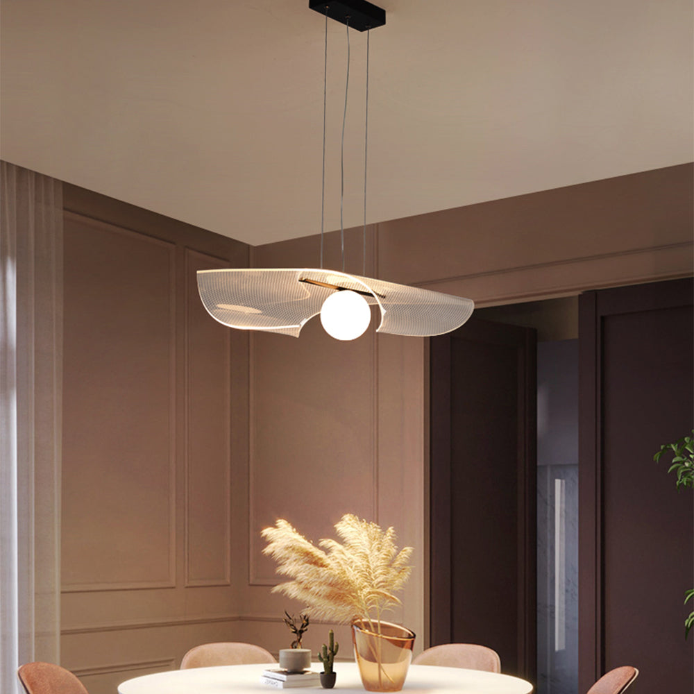 Modern Hat Shape Transparent Acrylic Pendant Light - Lumpaz