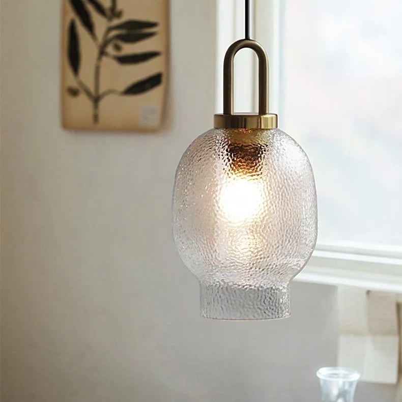 Clear Frosted Glass Pendant Light for Kitchen - Lumpaz
