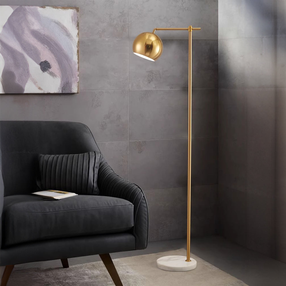 Modern Dome Metal Gold Floor Lamp - Lumpaz