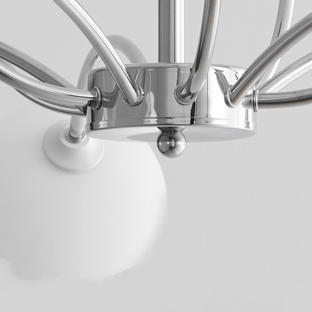 White Glass Globe Sputnik Shape Chandelier - Lumpaz