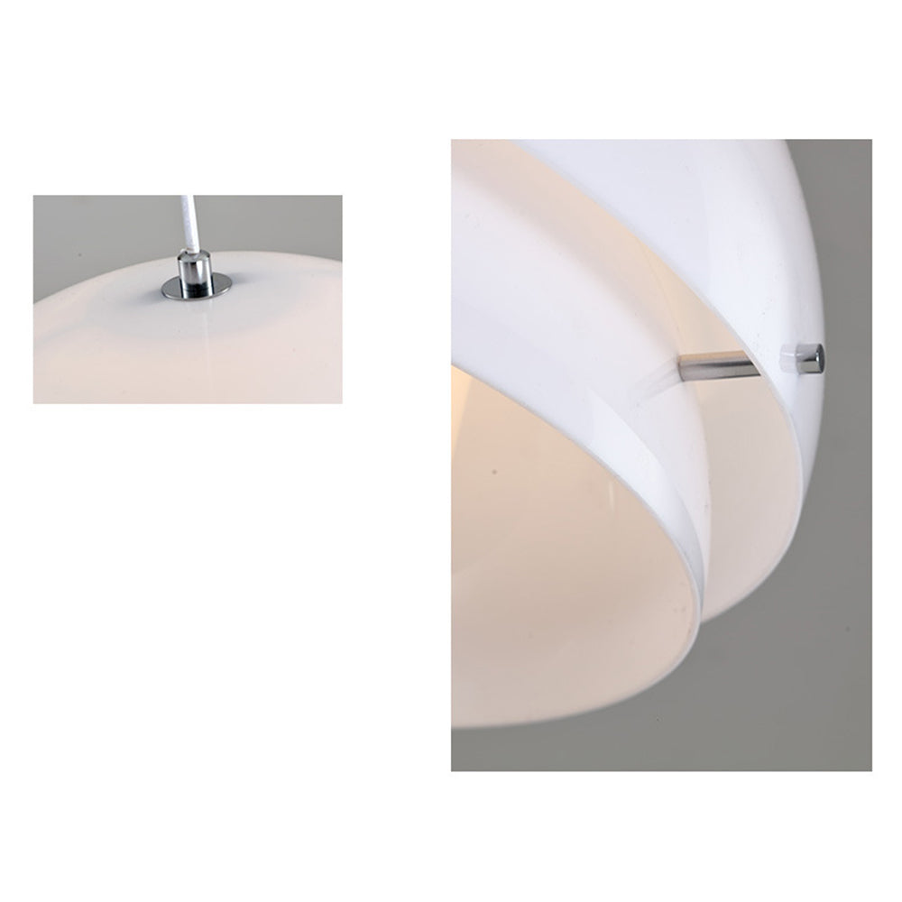 Modern Nordic Style Tiered Glass White Pendant - Lumpaz