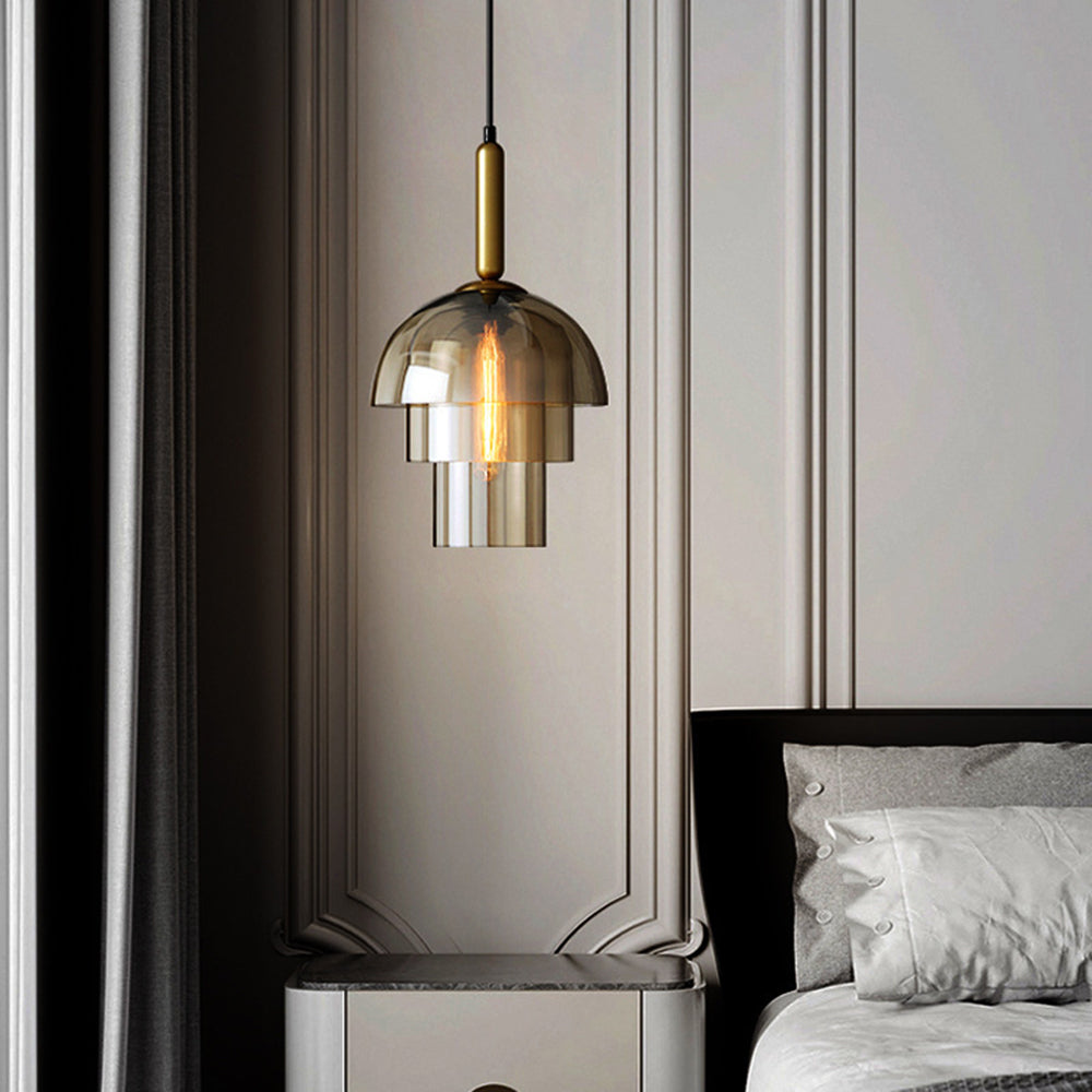 Modern Multi-Layer Glass Dome Hanging Light Fixture - Lumpaz