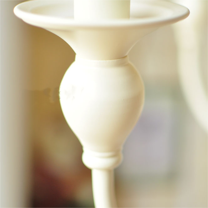 Vintage White Metal & Glass Luxury Chandelier Light - Lumpaz