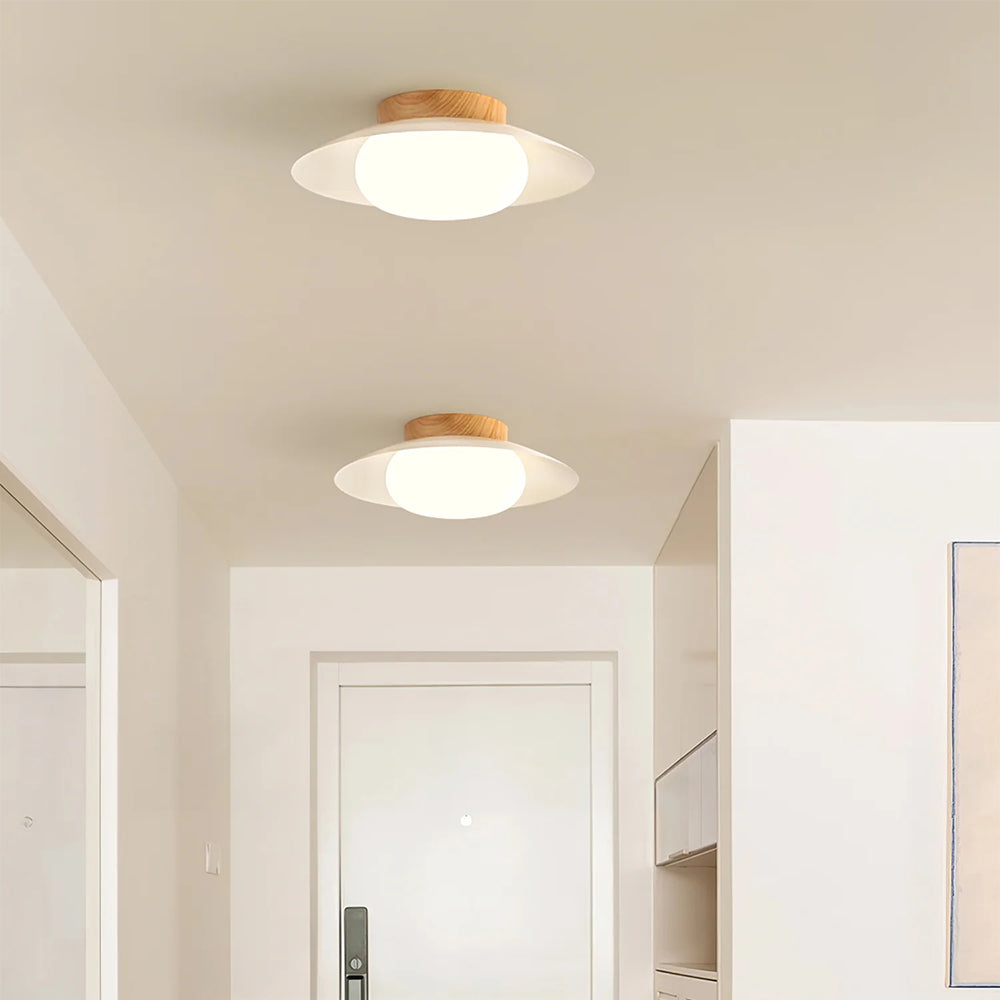 Cream Round White Ceiling Light - Lumpaz