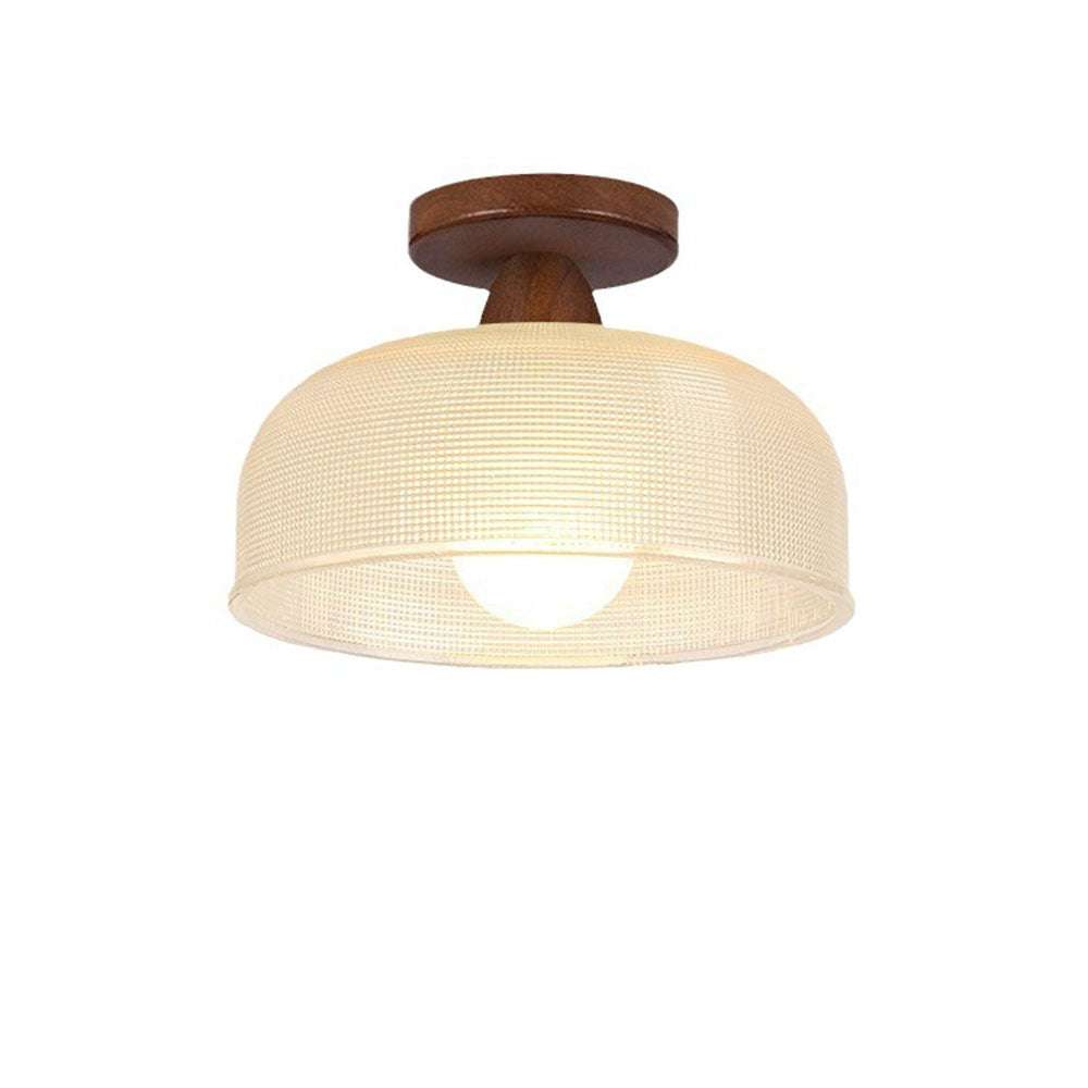 Vintage Solid Wood Glass Ceiling Lamp - Lumpaz