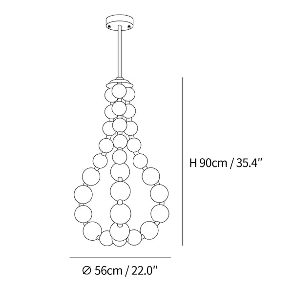 Art Deco White Bubble LED Chandelier For Staircase - Lumpaz