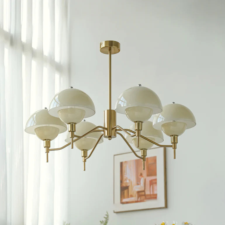 French White Cream Mushroom Chandelier - Lumpaz