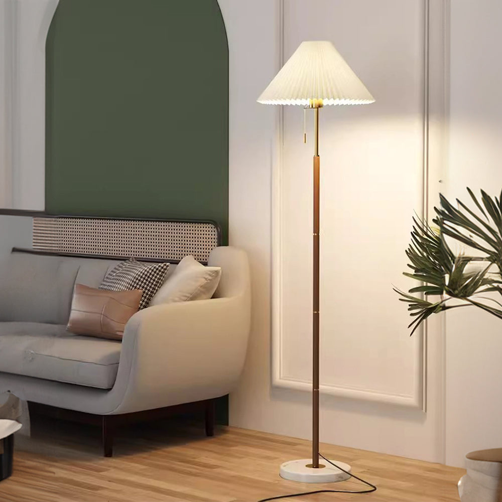 Vintage Pleated Metal Standing Lamp - Lumpaz