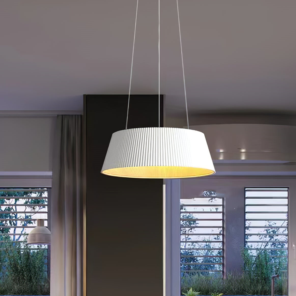 Modern Ribbed LED Pendant Light For Kitchen Island - Lumpaz