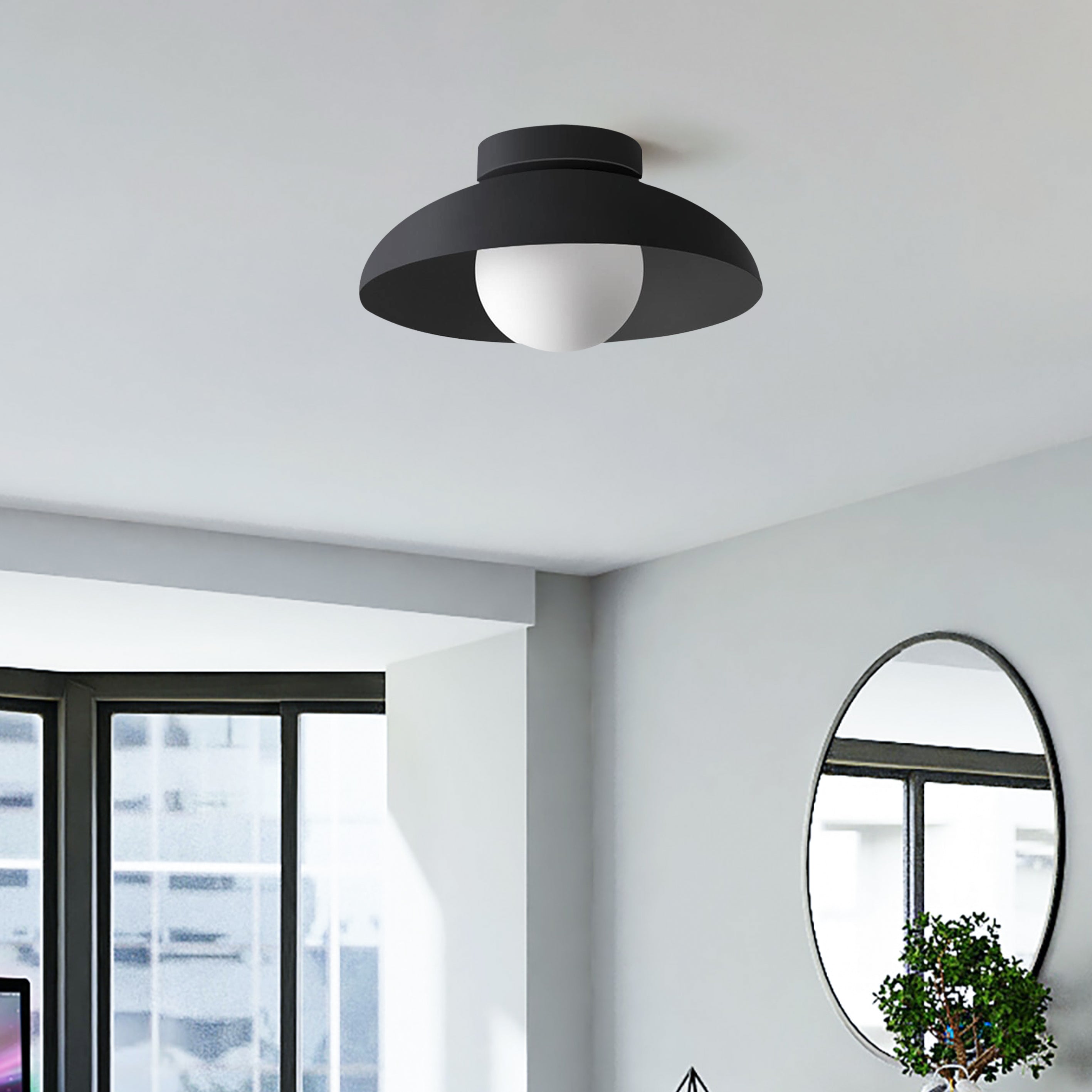 Contemporary Metal Semi Flush Ceiling Light for Hallway - Lumpaz