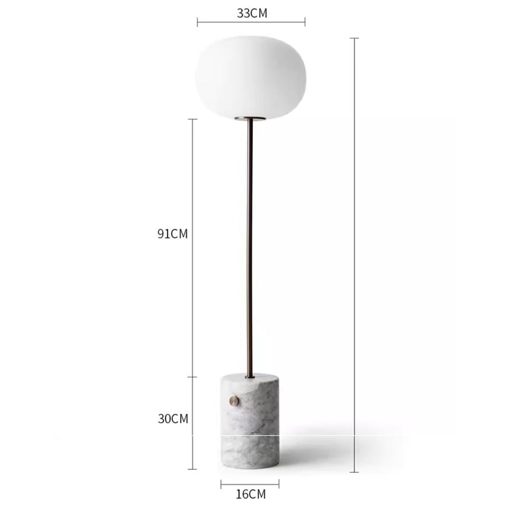 Wabi-sabi Marble Globe Glass Floor Lamp - Lumpaz