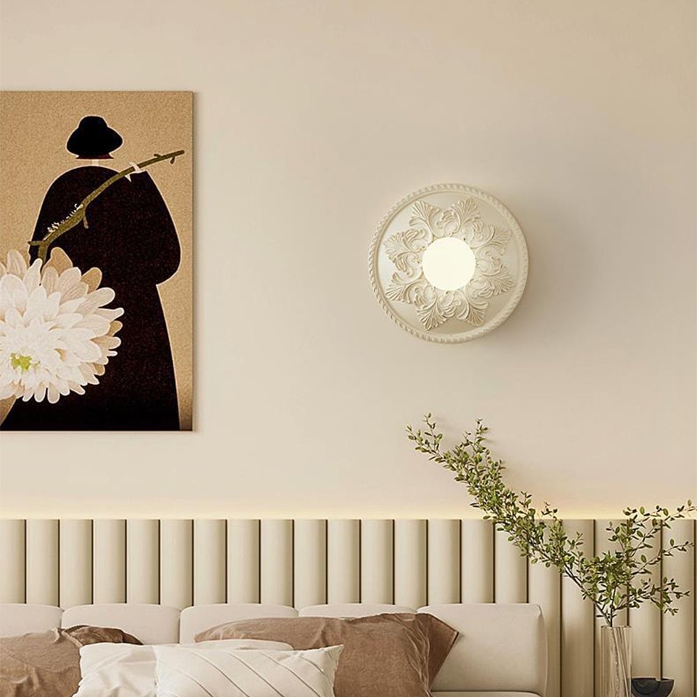 French Style Glass Milky Coffee Wall Light Sconces - Lumpaz