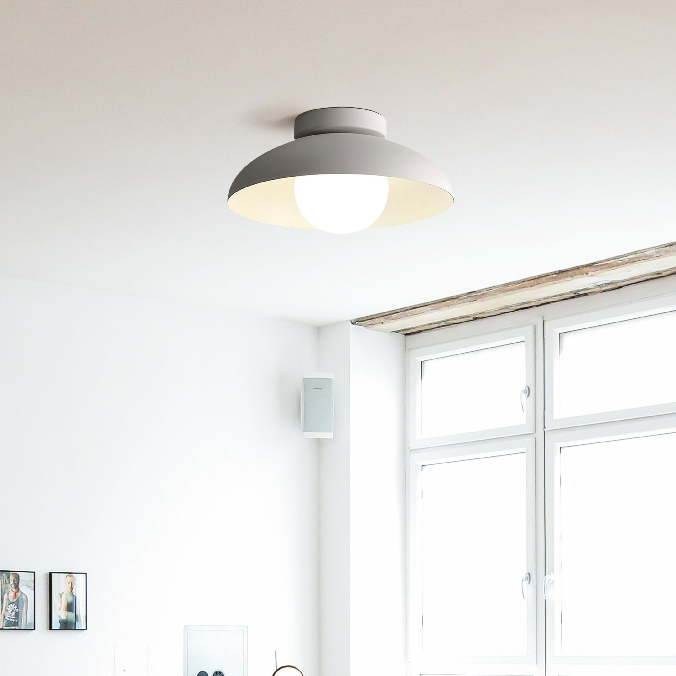 Contemporary Metal Semi Flush Ceiling Light for Hallway - Lumpaz