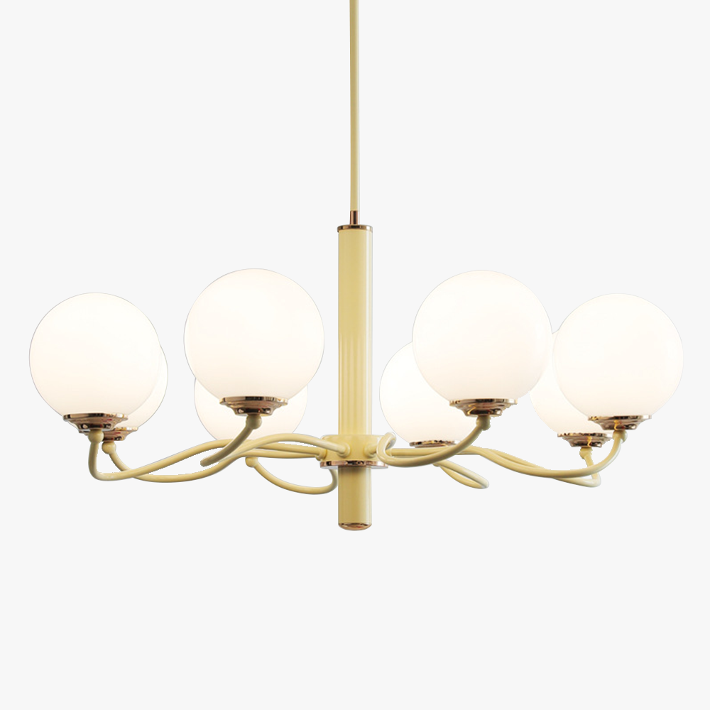 Vinatge White Bubble Globe Chandelier - Lumpaz