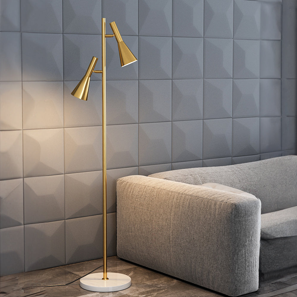 Creative Adjustable Two Heads Black Floor Lamp - Lumpaz