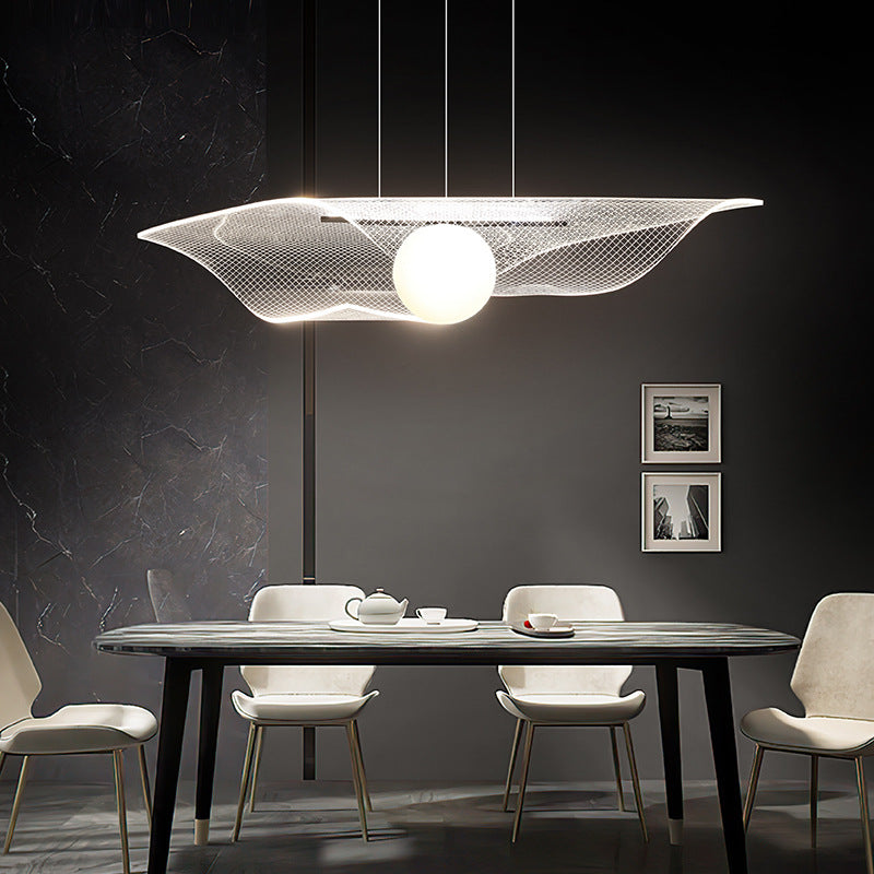 Modern Hat Shape Transparent Acrylic Pendant Light - Lumpaz