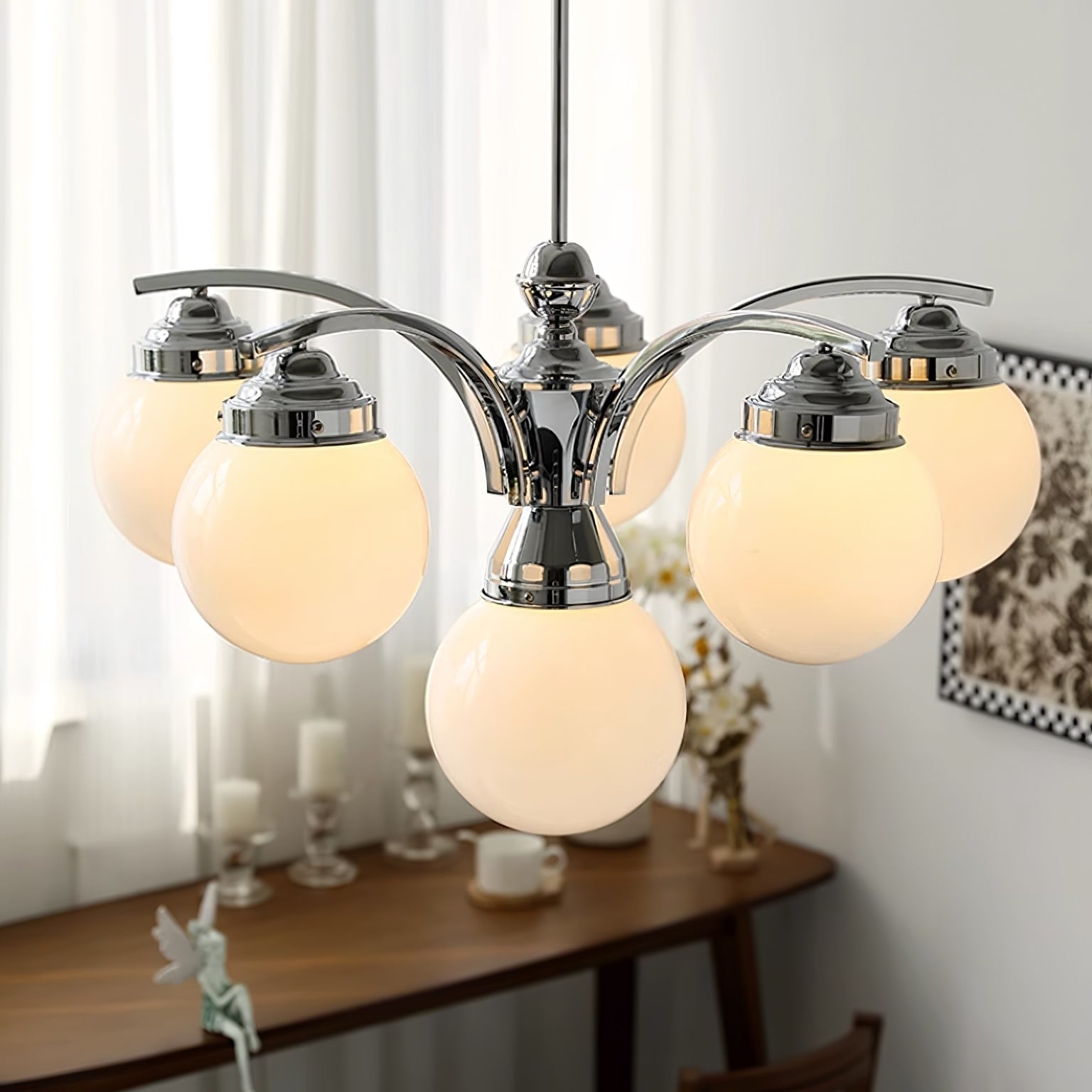 Retro Salamanca Round Glass Chandelier Lights - Lumpaz