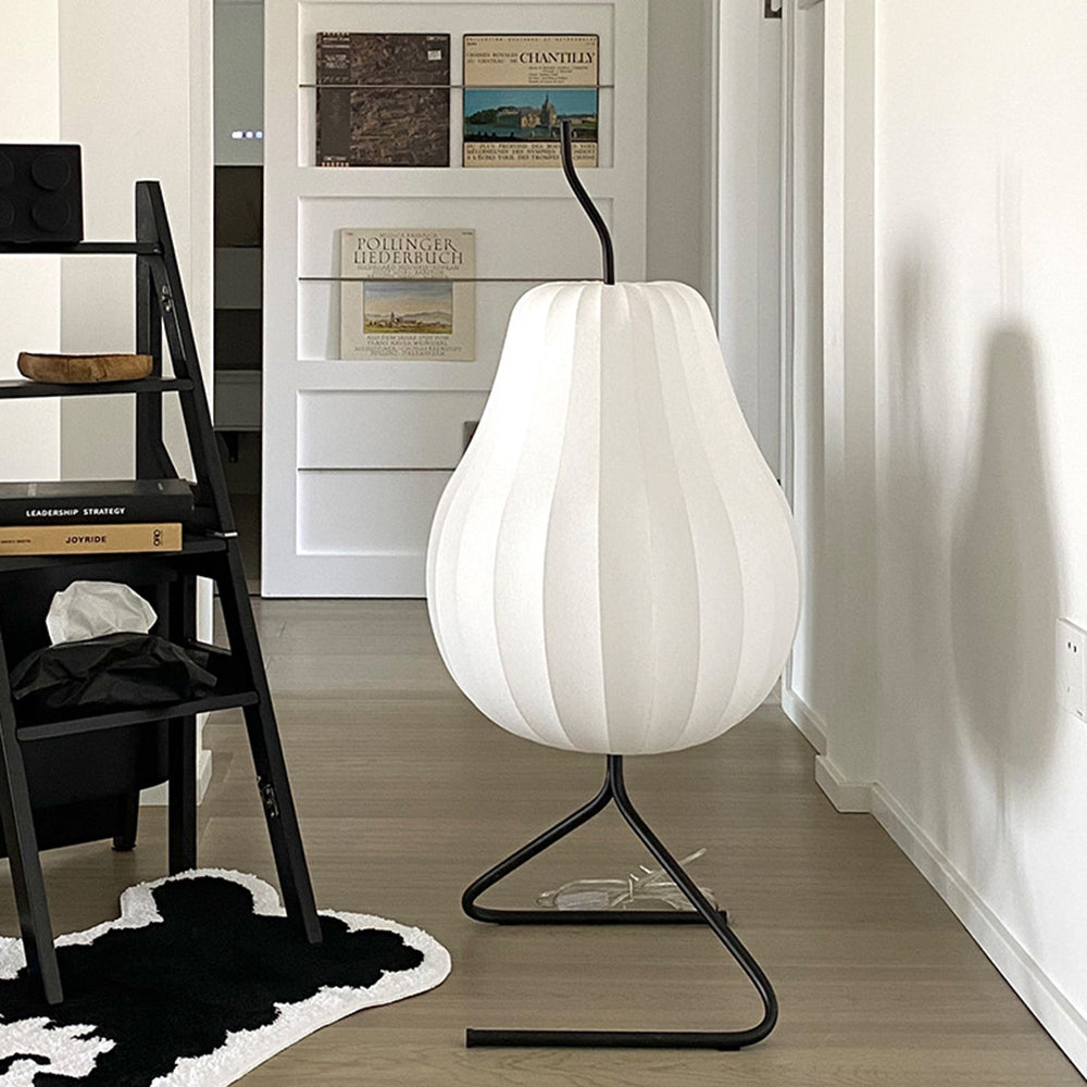 Pear Silk Floor Lamp For Living Room - Lumpaz