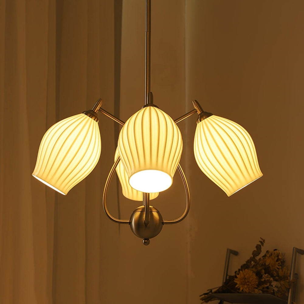 Modern Ceramics Flower shaped Warm Chandelier - Lumpaz