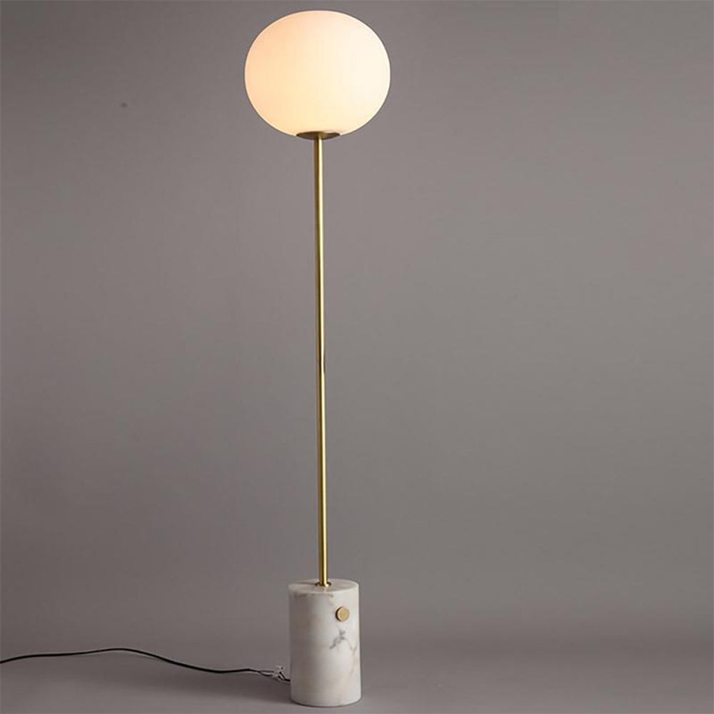 Wabi-sabi Marble Globe Glass Floor Lamp - Lumpaz