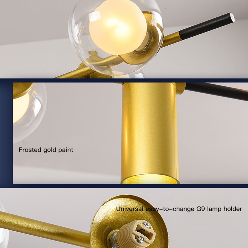 Brass Contemporary LED Chandelier Sputnik Chandelier 7-Light - Lumpaz