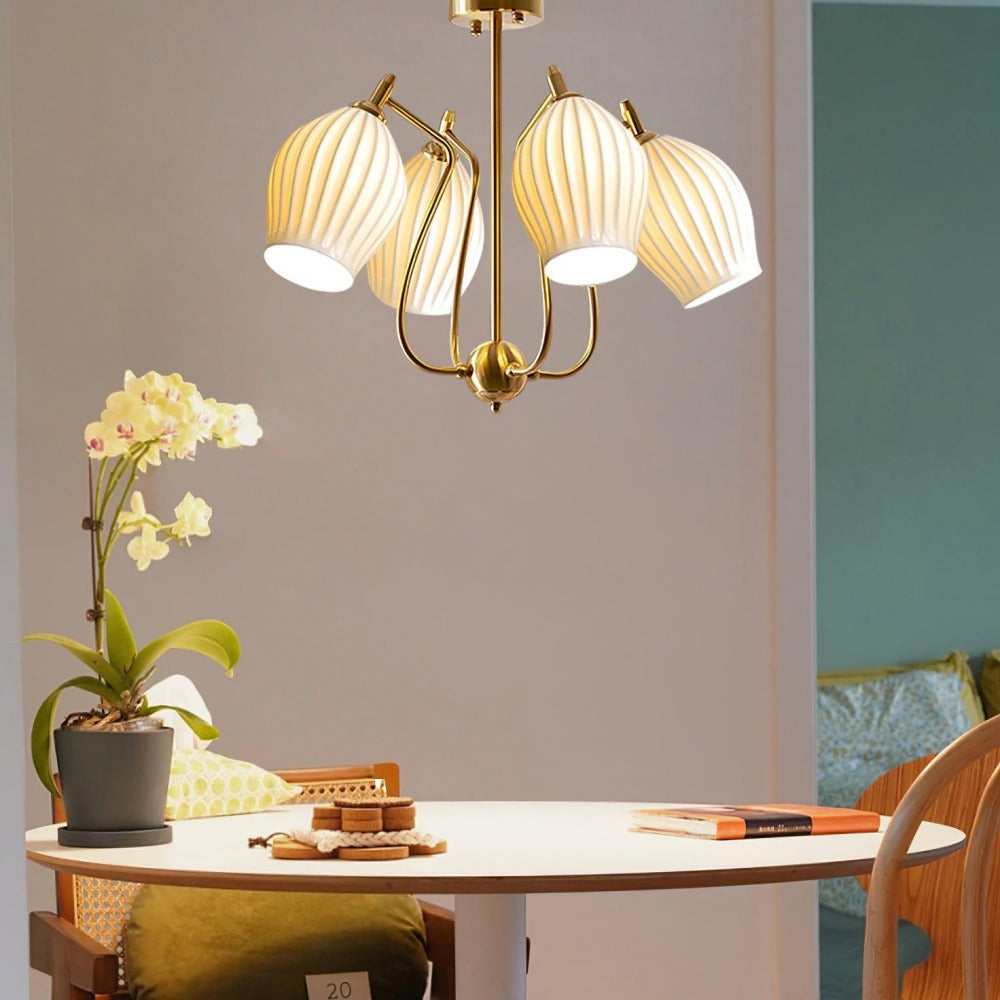 Modern Ceramics Flower shaped Warm Chandelier - Lumpaz