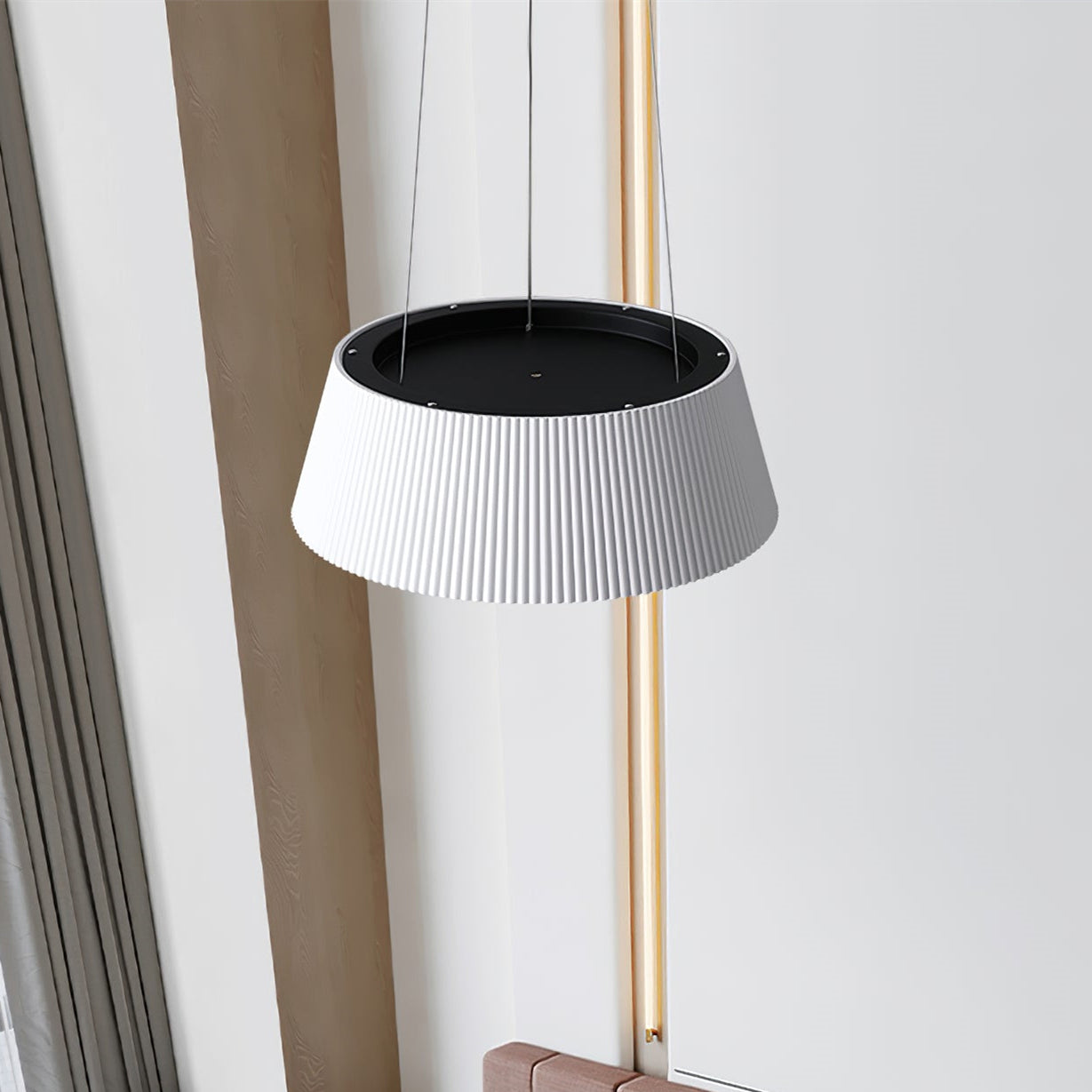 Modern Ribbed LED Pendant Light For Kitchen Island - Lumpaz